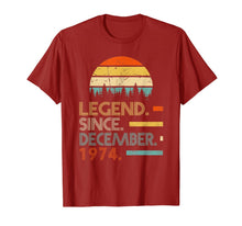 Load image into Gallery viewer, Legend Since December 1974 45th Birthday Gift 45 Year Old T-Shirt-1416975
