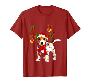 Funny shirts V-neck Tank top Hoodie sweatshirt usa uk au ca gifts for Santa jack russell gorgeous reindeer Light Christmas Lover T-Shirt 994991