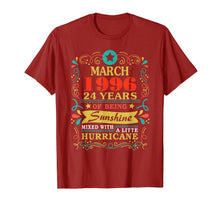 Load image into Gallery viewer, Sunshine March 1996 24th Birthday Gifts Hurricane Funny T-Shirt-3971142
