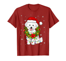 Load image into Gallery viewer, Funny shirts V-neck Tank top Hoodie sweatshirt usa uk au ca gifts for Santa Bichon Frise Dog with Christmas lights Gifts Xmas T-Shirt 1050528
