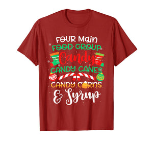 Four Main Food Groups Elf Buddy Christmas Pajama Xmas Gifts T-Shirt-3112313