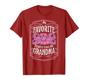My Favorite People Call Me Grandma Floral Christmas Gifts T-Shirt-2039672