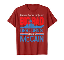 Load image into Gallery viewer, Fortune Favors the Brave DDG-56 USS John S. McCain T-Shirt 646292
