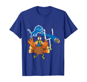 Thanksgiving Turkey Goal Posts Football Detroit-Lion T-Shirt
