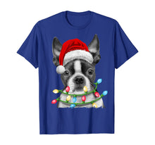 Load image into Gallery viewer, Funny shirts V-neck Tank top Hoodie sweatshirt usa uk au ca gifts for Boston Terrier Santa Christmas Tree Lights Xmas Gifts Boys T-Shirt 540146
