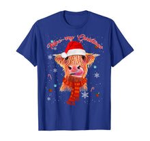 Load image into Gallery viewer, Scottish Highland Cow Merry Christmas Snow Gift T-Shirt
