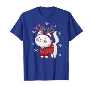 Ugly Christmas Sweater Cat Deer T-Shirt