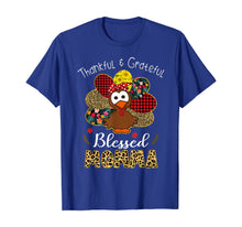 Load image into Gallery viewer, Thankful Grateful Blessed Momma Leopard Turkey Thanksgiving T-Shirt
