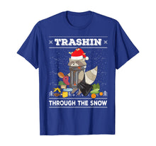 Load image into Gallery viewer, Trashin Through The Snow Raccoon Santa Claus Trash Panda T-Shirt
