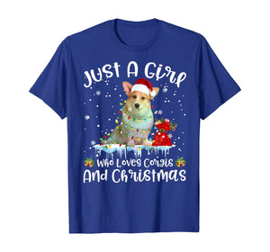 Funny shirts V-neck Tank top Hoodie sweatshirt usa uk au ca gifts for Just A Girl Who Loves Corgis And Christmas Tshirt T-Shirt 318771