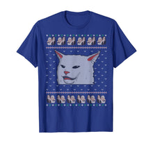 Load image into Gallery viewer, Ugly Christmas sweater-style Yelling Woman At Cat Meme T-Shirt
