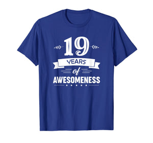 Funny shirts V-neck Tank top Hoodie sweatshirt usa uk au ca gifts for 19 Years Of Awesomeness T-shirt Birthday Gift T-Shirt 1829787
