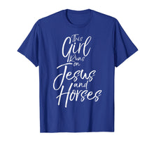 Load image into Gallery viewer, Funny shirts V-neck Tank top Hoodie sweatshirt usa uk au ca gifts for This Girl Runs on Jesus and Horses Shirt Fun Cute Christian 2435699

