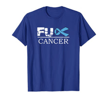 Load image into Gallery viewer, Funny shirts V-neck Tank top Hoodie sweatshirt usa uk au ca gifts for Fuck Cancer Awareness Blue Ribbon Prostate Cancer Shirt 673153
