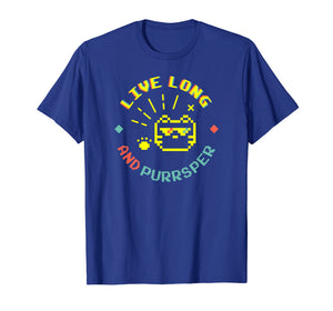 Funny shirts V-neck Tank top Hoodie sweatshirt usa uk au ca gifts for Live Long & Cat Purrsper 8-bit Pixelated T-Shirt 4165115