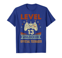 Load image into Gallery viewer, Official Teenager 13th Birthday T-Shirt Level 13 Unlocked
