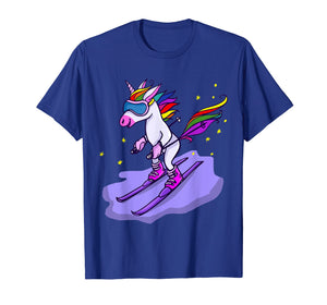 Funny shirts V-neck Tank top Hoodie sweatshirt usa uk au ca gifts for Cute Skiing Unicorn Short Sleeve T-Shirt Skiers Gifts Tee 2600765