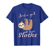 Load image into Gallery viewer, Funny shirts V-neck Tank top Hoodie sweatshirt usa uk au ca gifts for Just a girl who loves sloths t-shirt gift - Sloth fan girls 610994
