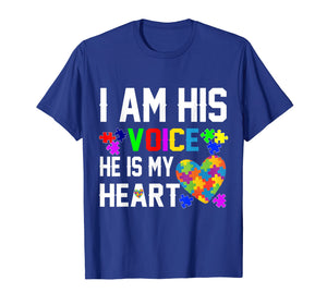 Funny shirts V-neck Tank top Hoodie sweatshirt usa uk au ca gifts for I am His Voice He is my Heart Shirt Autism Awareness 4024724