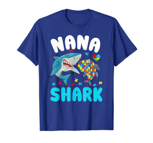 Funny shirts V-neck Tank top Hoodie sweatshirt usa uk au ca gifts for Nana Shark Autism Awareness T-shirt For Grandma Nanny 1999697