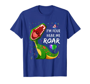 Funny shirts V-neck Tank top Hoodie sweatshirt usa uk au ca gifts for Kids I'm Four Hear me Roar 4th Birthday Dinosaur Shirts Boy 838632