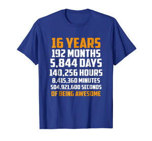 Funny shirts V-neck Tank top Hoodie sweatshirt usa uk au ca gifts for 16th Birthday Countdown 16 Years Old Being Awesome T-Shirt 2473734