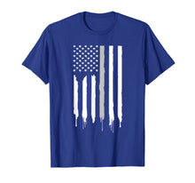 Load image into Gallery viewer, Thin Silver Line American Flag T-Shirt Cool Graffiti Hanging
