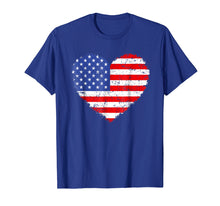 Load image into Gallery viewer, Usa Flag Heart T Shirt 4th July Red White Blue Stars Stripes
