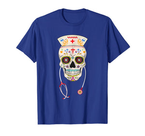 Funny shirts V-neck Tank top Hoodie sweatshirt usa uk au ca gifts for Nurse Sugar Skull Shirt Halloween Day Of The Dead Costume 1119796
