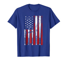 Load image into Gallery viewer, Vintage Baseball Bat American Usa Flag Gift T-Shirt
