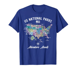Funny shirts V-neck Tank top Hoodie sweatshirt usa uk au ca gifts for US National Parks Map T-Shirt 750382