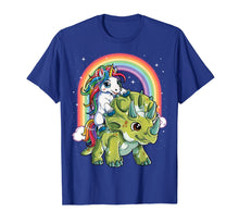 Load image into Gallery viewer, Funny shirts V-neck Tank top Hoodie sweatshirt usa uk au ca gifts for Unicorn Riding Dinosaur T shirt Triceratops Party Rainbow 768495
