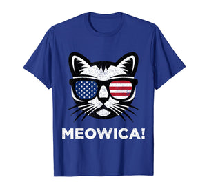Funny shirts V-neck Tank top Hoodie sweatshirt usa uk au ca gifts for 4th of July Meowica Cat American Flag Glasses T shirt Kids 1899755