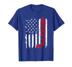 Funny shirts V-neck Tank top Hoodie sweatshirt usa uk au ca gifts for Hockey Stick Red American Flag Distressed T-Shirt 1786136