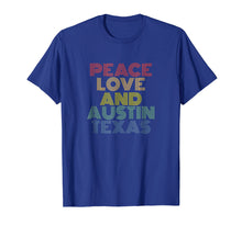 Load image into Gallery viewer, Peace Love And Austin Texas T Shirt Vintage Retro 70s
