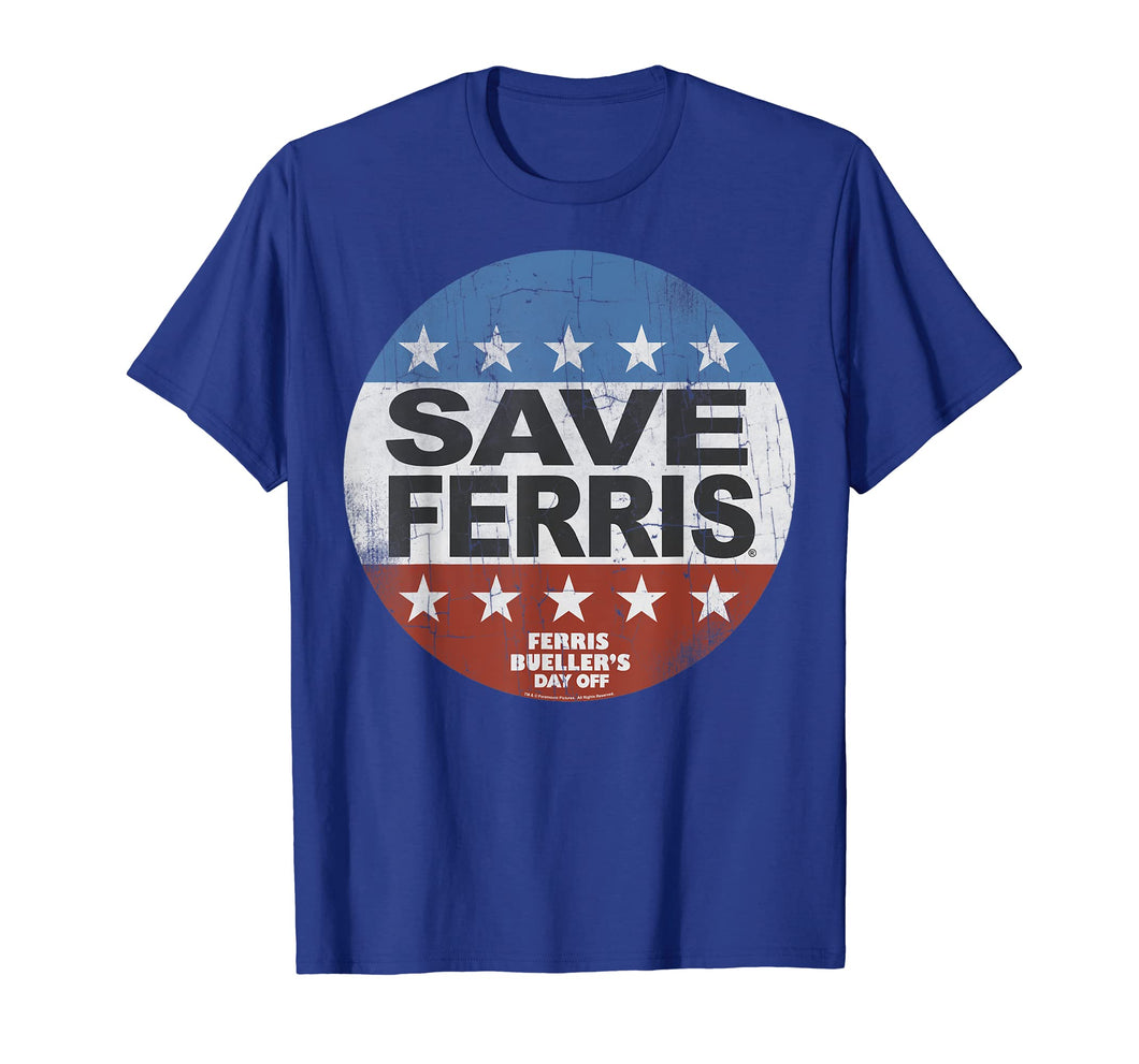 Ferris Bueller Save Ferris American Button Graphic T-Shirt