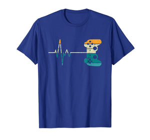 Video Game Lover Gifts Funny Vintage Retro Gamer Heartbeat T-Shirt-857289