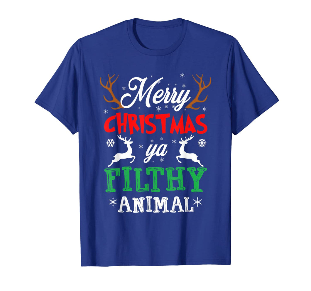Funny shirts V-neck Tank top Hoodie sweatshirt usa uk au ca gifts for Funny Alone At Home Movies Merry Christmas You Filty Animal T-Shirt 84348