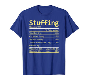 Stuffing Nutrition Facts Thanksgiving Costume Christmas T-Shirt