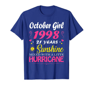 October Girl 1998 TShirt 21st Birthday Gift 21 Years Old T-Shirt