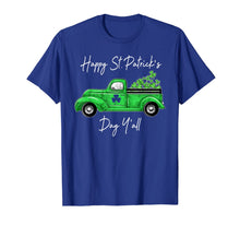 Load image into Gallery viewer, Green Truck With Shamrocks Happy St Patrick's Day Y'all T-Shirt-187875

