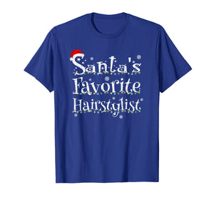 Santa's Favorite Hairstylist Xmas Lights Costume For Barber T-Shirt