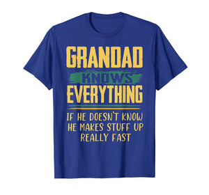 Funny Family Christmas Gifts Grandad Knows Everything T-Shirt-1672681