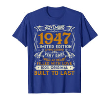 Load image into Gallery viewer, November 1947 Shirt 72 Years Old 72nd Birthday Gifts T-Shirt
