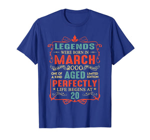 Legends Were Born In March 2000 20th Birthday Gifts TShirt866477
