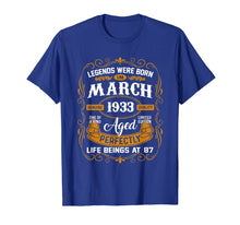 Load image into Gallery viewer, Legends Were Born In March 1933 87th Birthday Gifts TShirt624410

