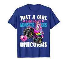 Load image into Gallery viewer, Just a Girl Who Loves Monster Trucks and Unicorns Gift Girls T-Shirt-227844

