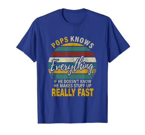 Mens Mens Pops Know Everything Grandpa Christmas Gifts T-Shirt-1685560