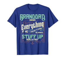 Load image into Gallery viewer, Mens Granddad Knows Everything Funny Granddad Christmas Gifts T-Shirt-1654539
