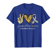 Load image into Gallery viewer, Peace Love Cure Ribbon Brain Tumor Awareness Gifts TShirt1007238
